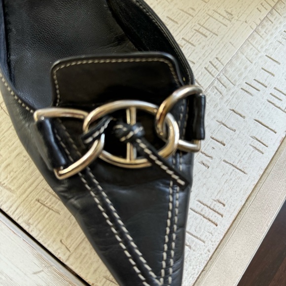 Vintage Prada black leather kitten heels GUC, minor wear at insoles & heels - Picture 4 of 7